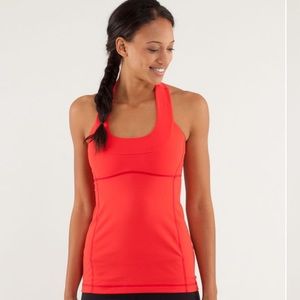 Lululemon Red Scoop Neck Tank Top
